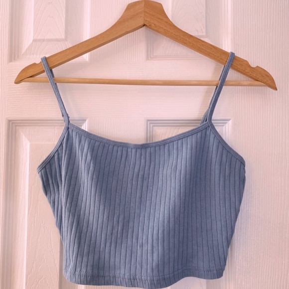 dusty blue crop top (adjustable) - Picture 2 of 2
